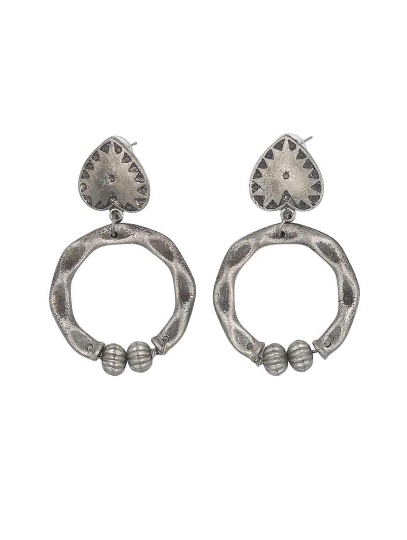 silver zinc hoop earring - 21467678 - Standard Image - 1