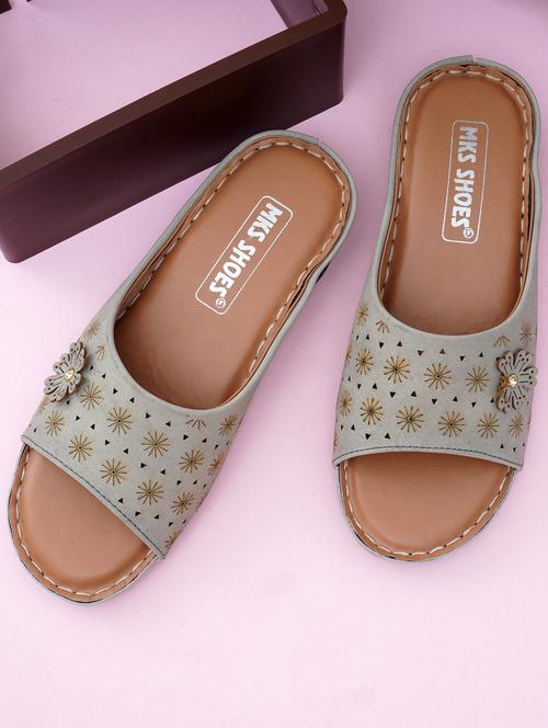 women beige slip on sandal - 21467694 -  Standard Image - 0