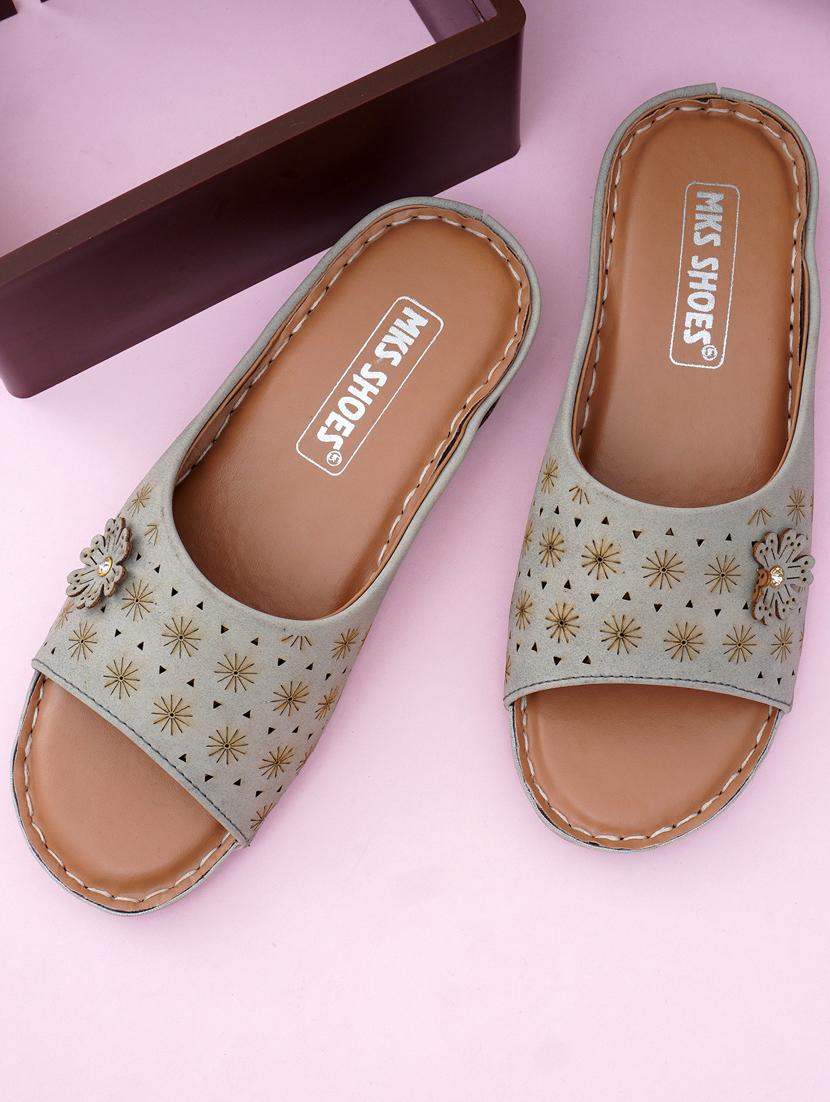 women beige slip on sandal - 21467694 -  Zoom Image - 0