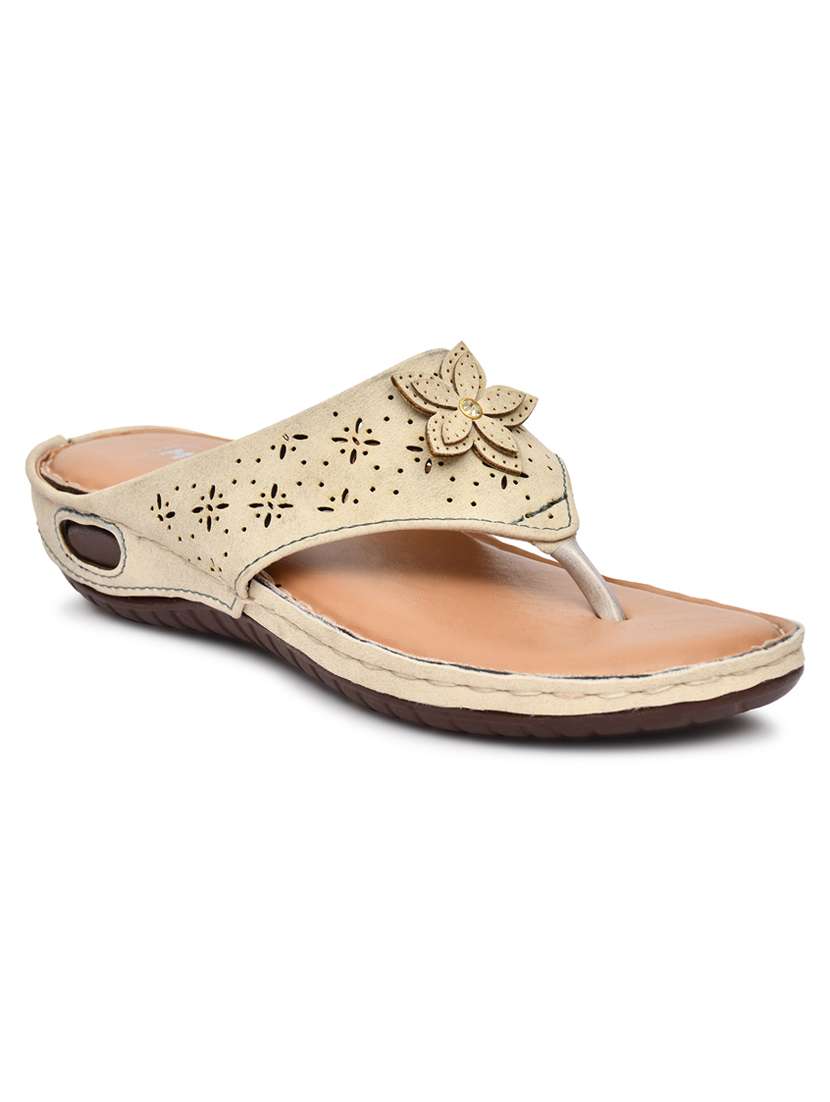 women cream slip on sandal - 21467696 -  Zoom Image - 0
