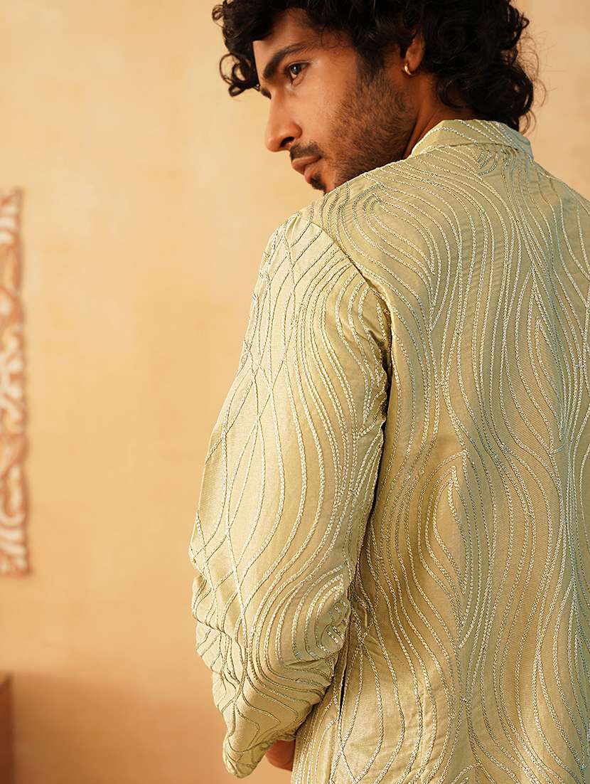 men embroidered mandarin neck long kurta  - 21467720 -  Standard Image - 4