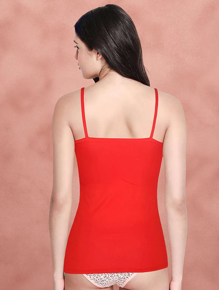 women red solid camisole with lace work - 21467732 -  Standard Image - 1