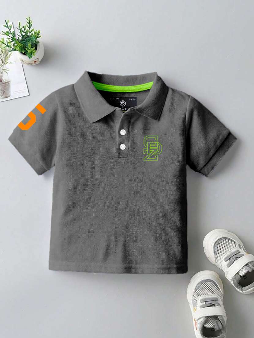 boys polo neck placement printed set of 2 casual t-shirt - 21467801 -  Standard Image - 1