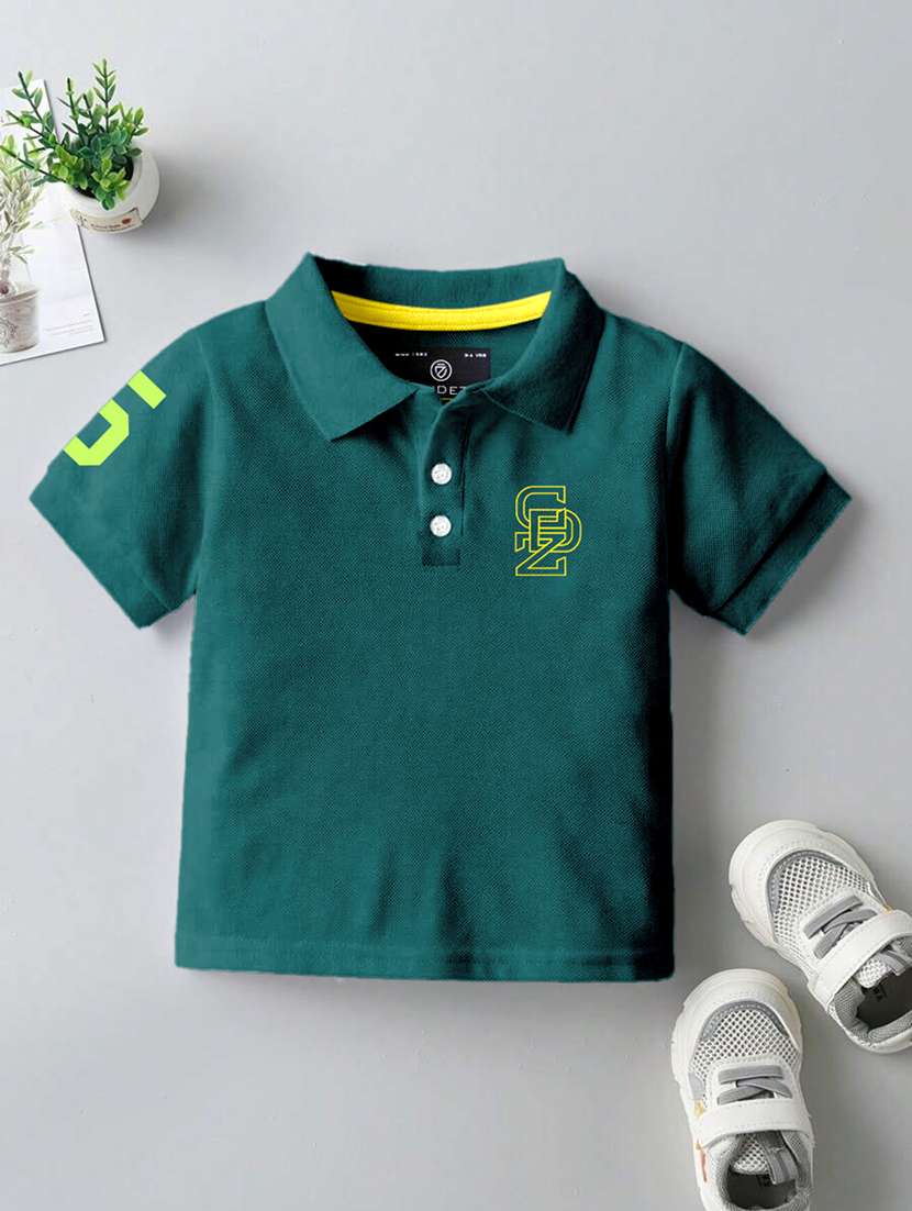 boys polo neck placement printed set of 2 casual t-shirt - 21467804 -  Standard Image - 1