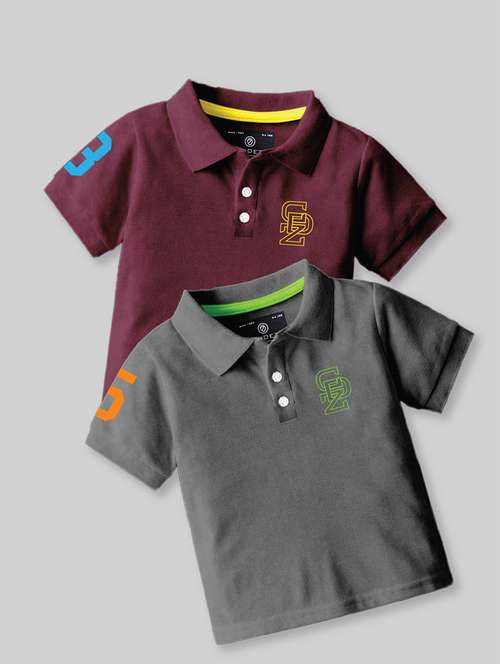 boys polo neck self-designed set of 2 t-shirt combo - 21467814 -  Standard Image - 0