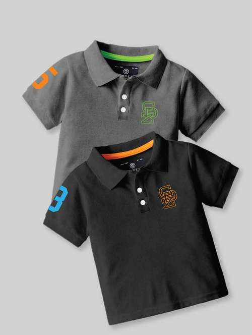 boys polo neck self-designed set of 2 t-shirt combo - 21467816 -  Standard Image - 0