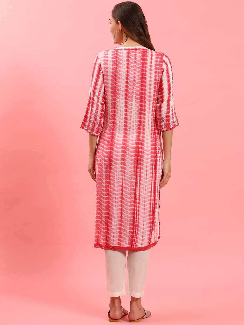 women off white rayon straight kurta - 21468086 - Standard Image - 4