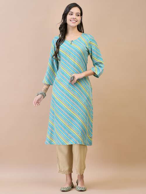 women light blue satin straight kurta - 21468137 -  Standard Image - 0
