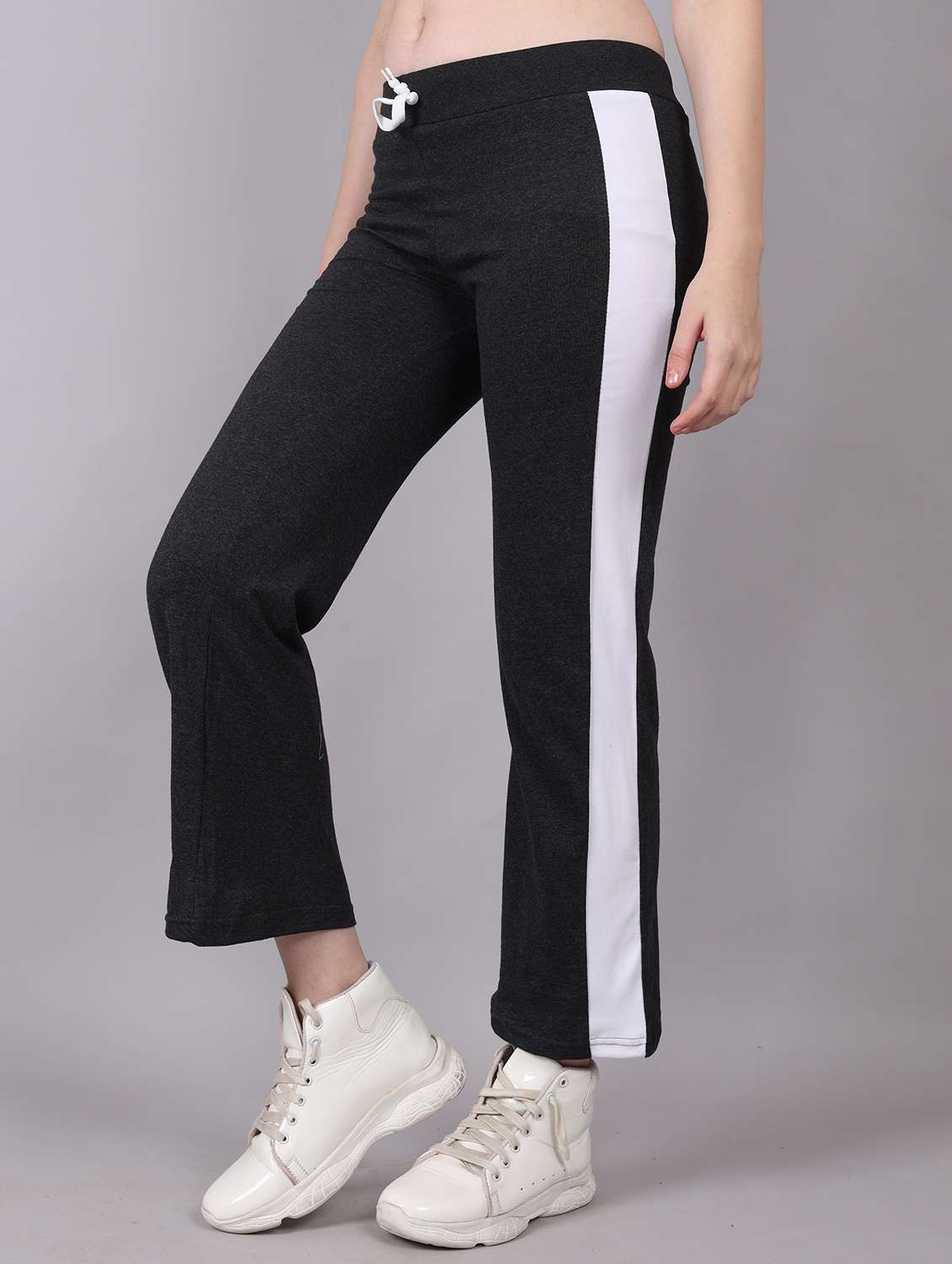 women tapered mid rise track pant - 21468204 -  Standard Image - 1