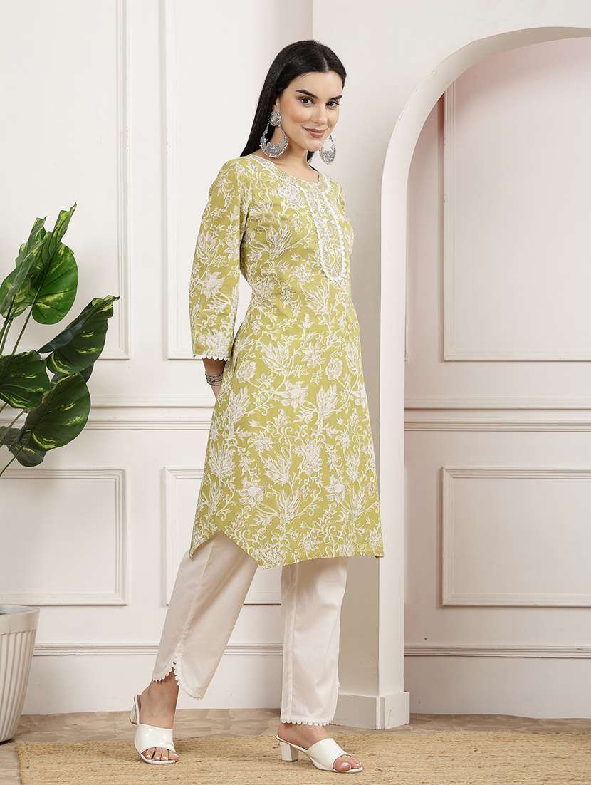 women green printed top and palazzos co-ord set - 21468513 -  Standard Image - 1