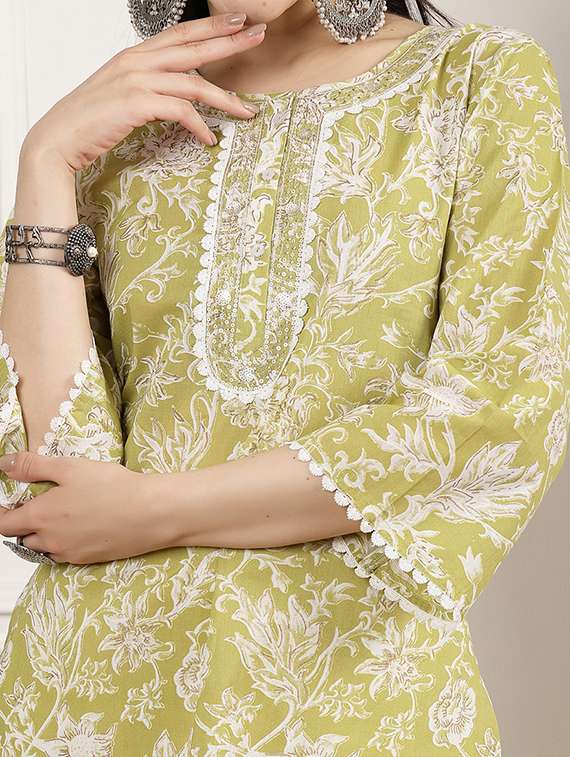 women green printed top and palazzos co-ord set - 21468513 - Standard Image - 4
