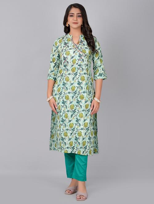 women multi color floral printed kurta pant set - 21468657 - Standard Image - 0
