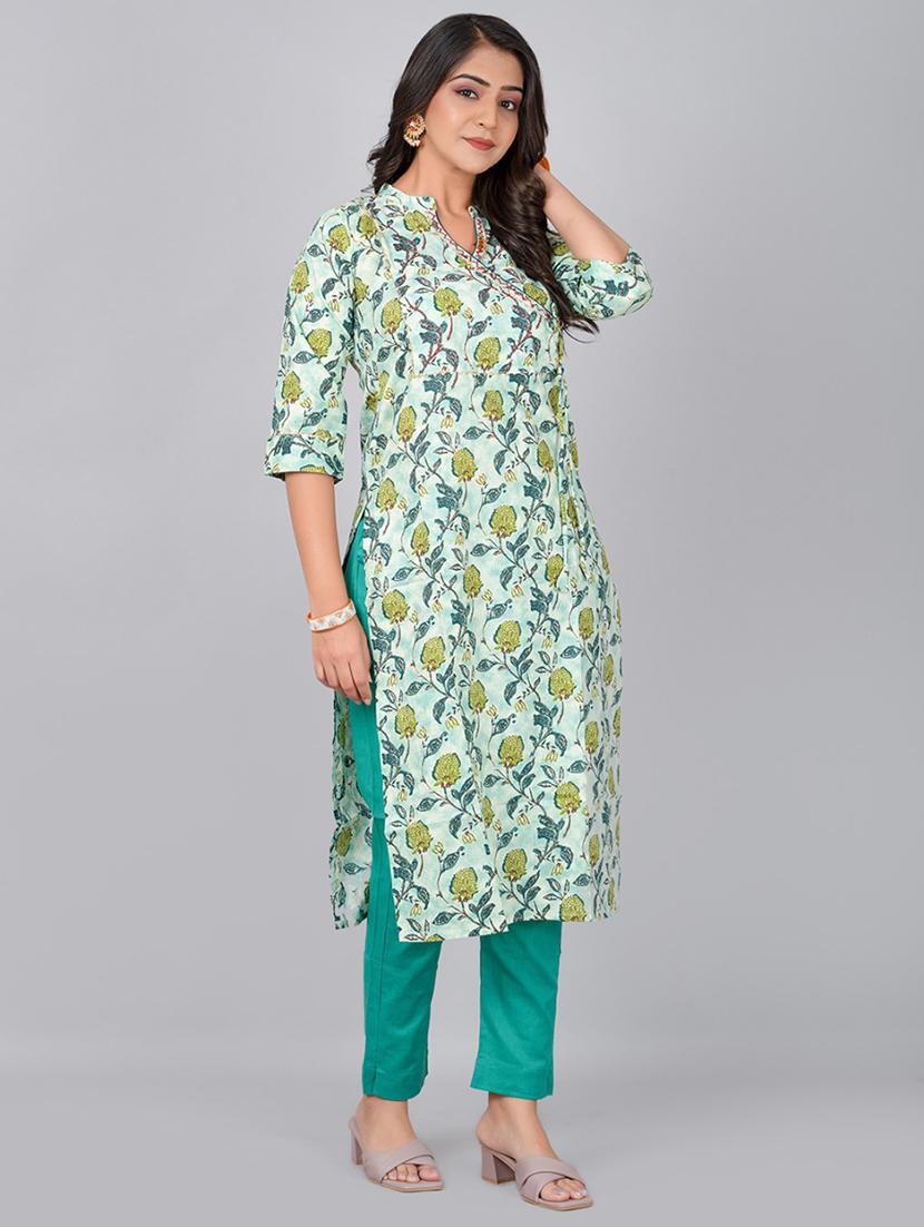 women multi color floral printed kurta pant set - 21468657 - Standard Image - 1