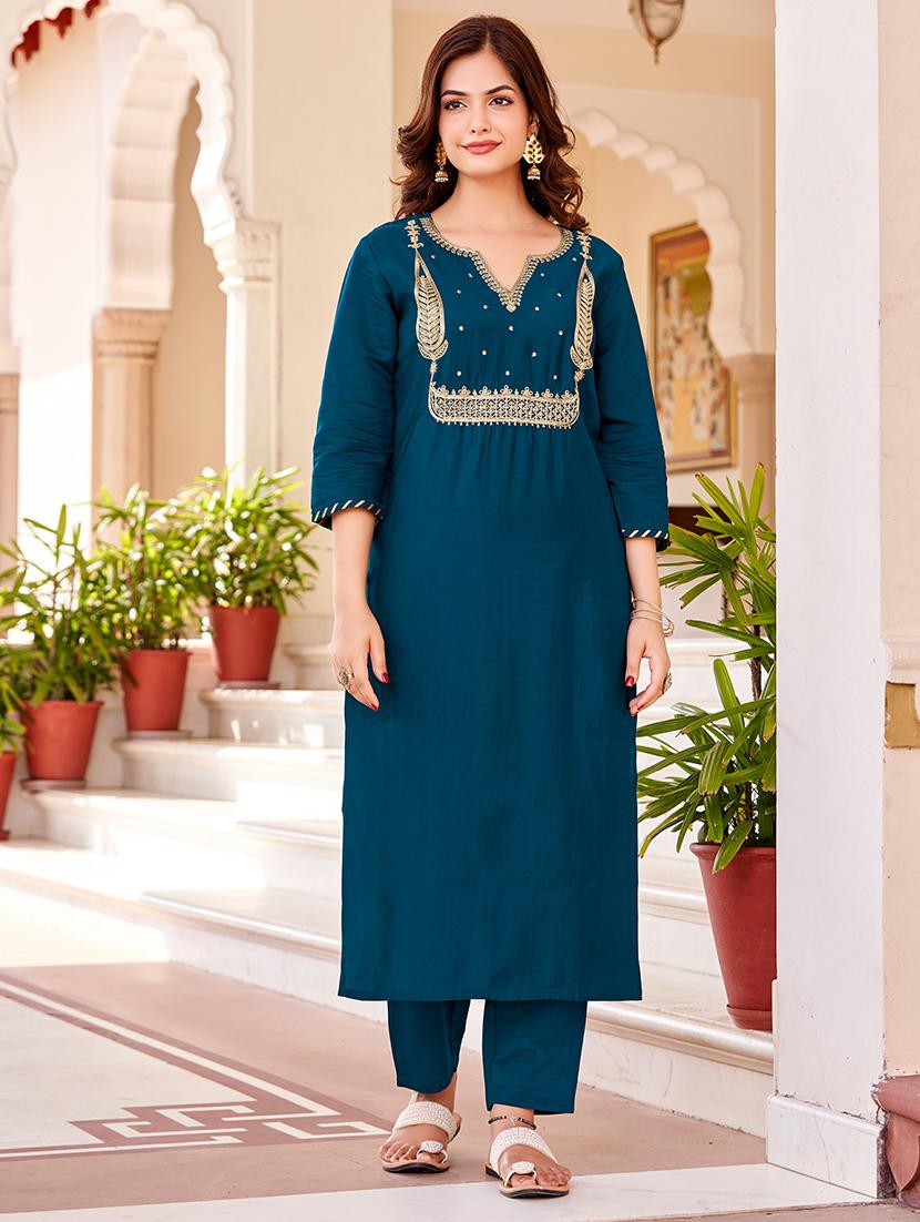women kurta pant set with dupatta - 21468762 - Standard Image - 1