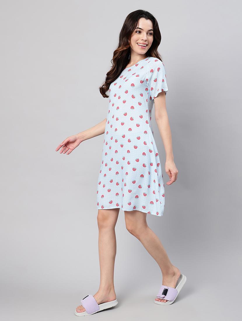 blue rayon nighty sleepshirts & - 21469254 - Standard Image - 1