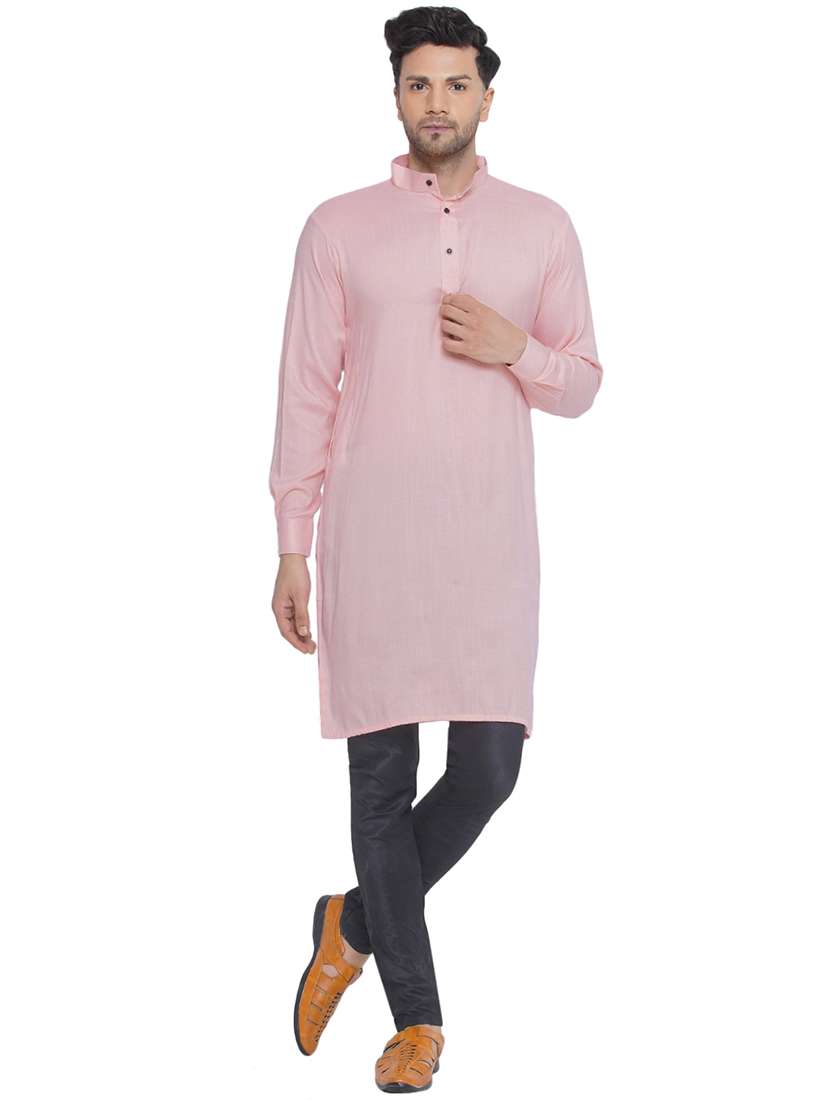 men solid mandarin neck kurta 