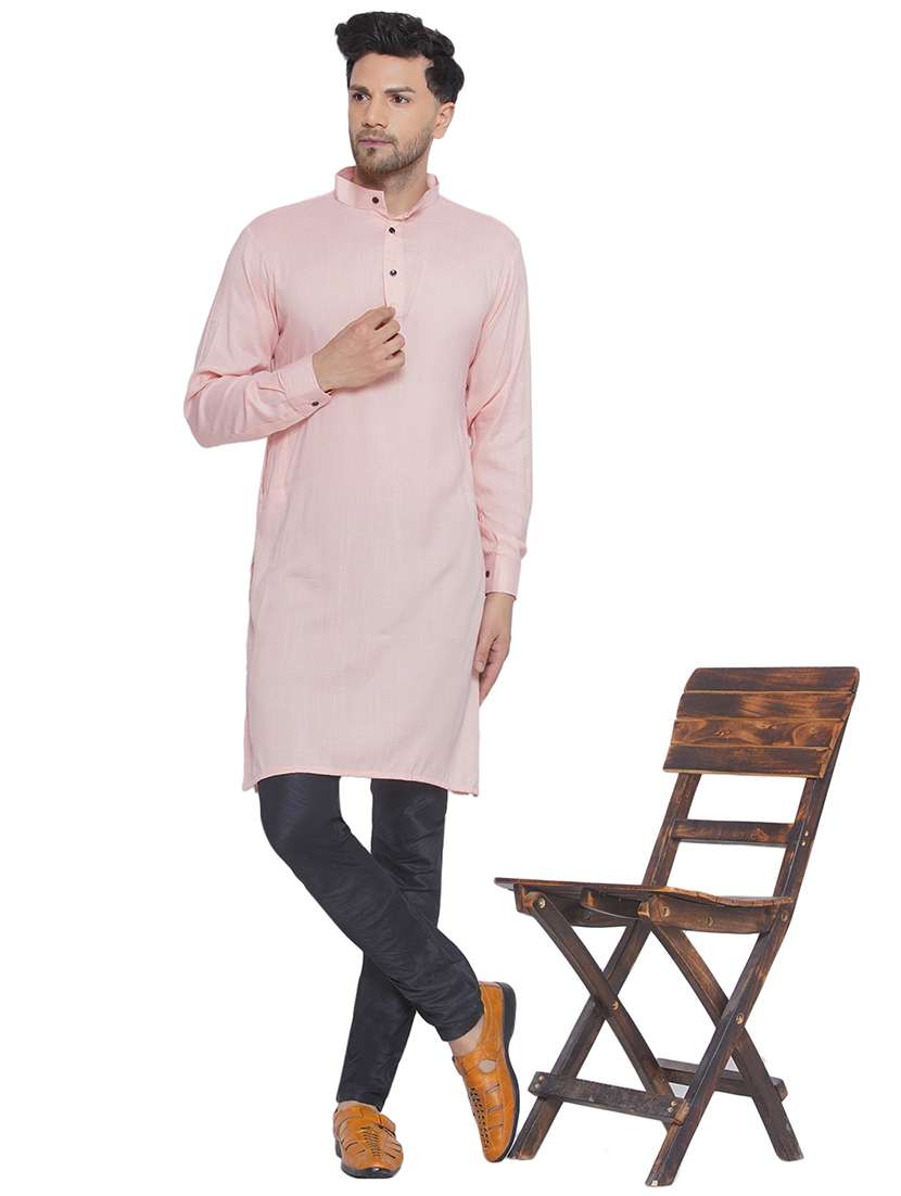 men solid mandarin neck kurta  - 21469316 -  Standard Image - 4