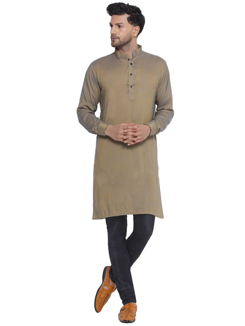 men solid mandarin neck kurta 