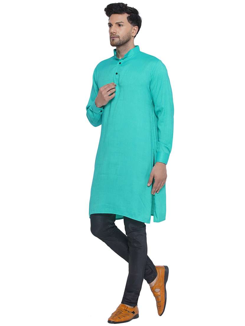 men solid mandarin neck kurta  - 21469319 -  Standard Image - 1