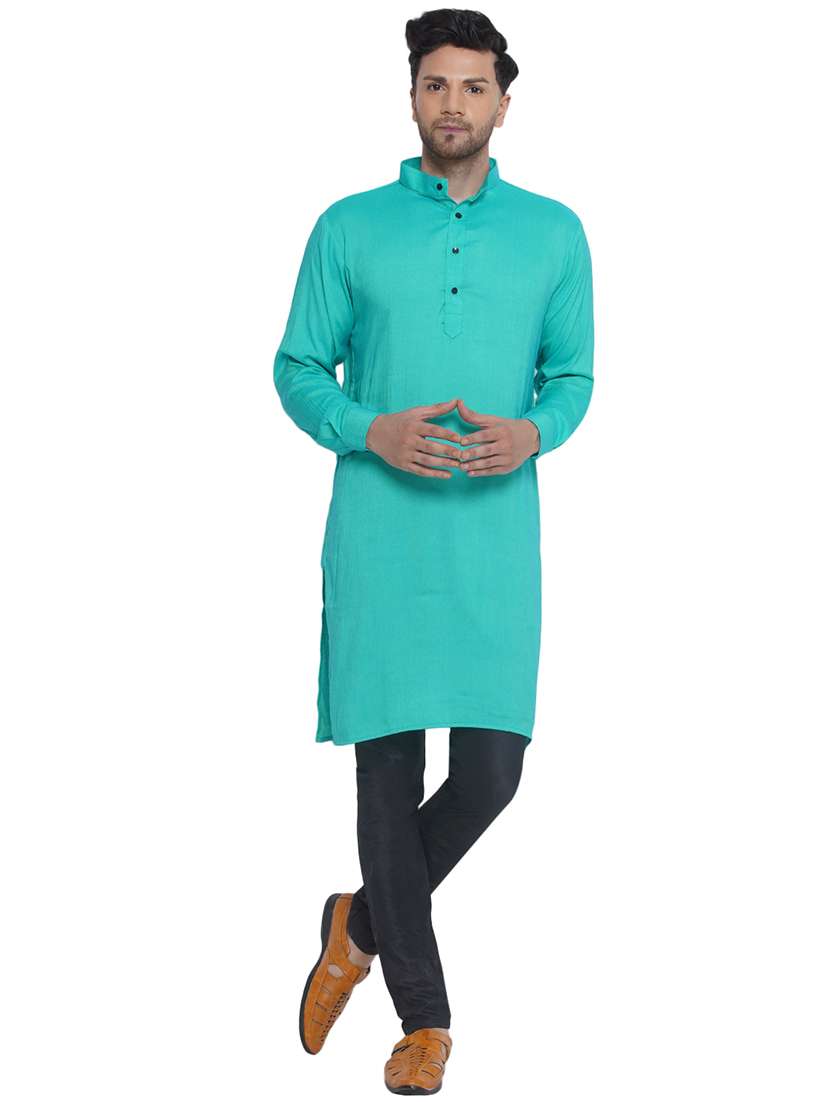 men solid mandarin neck kurta  - 21469319 -  Standard Image - 4