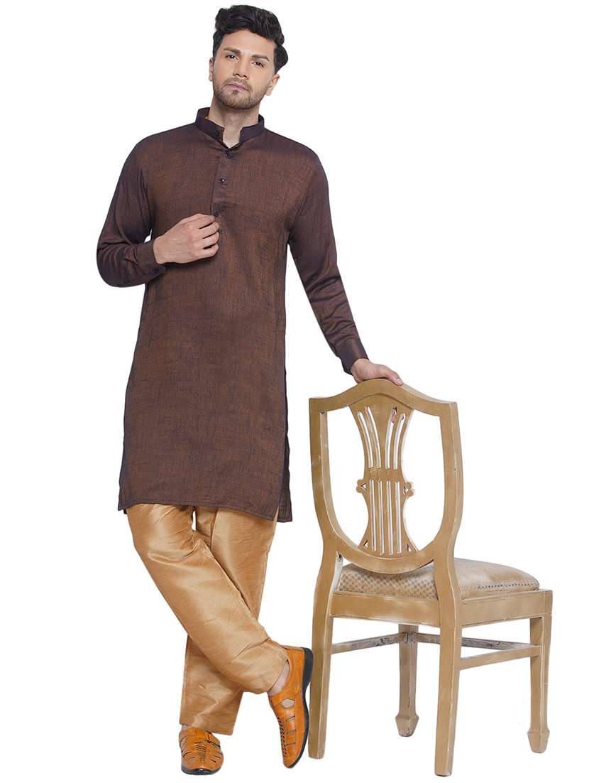 men solid mandarin neck kurta  - 21469325 -  Standard Image - 4