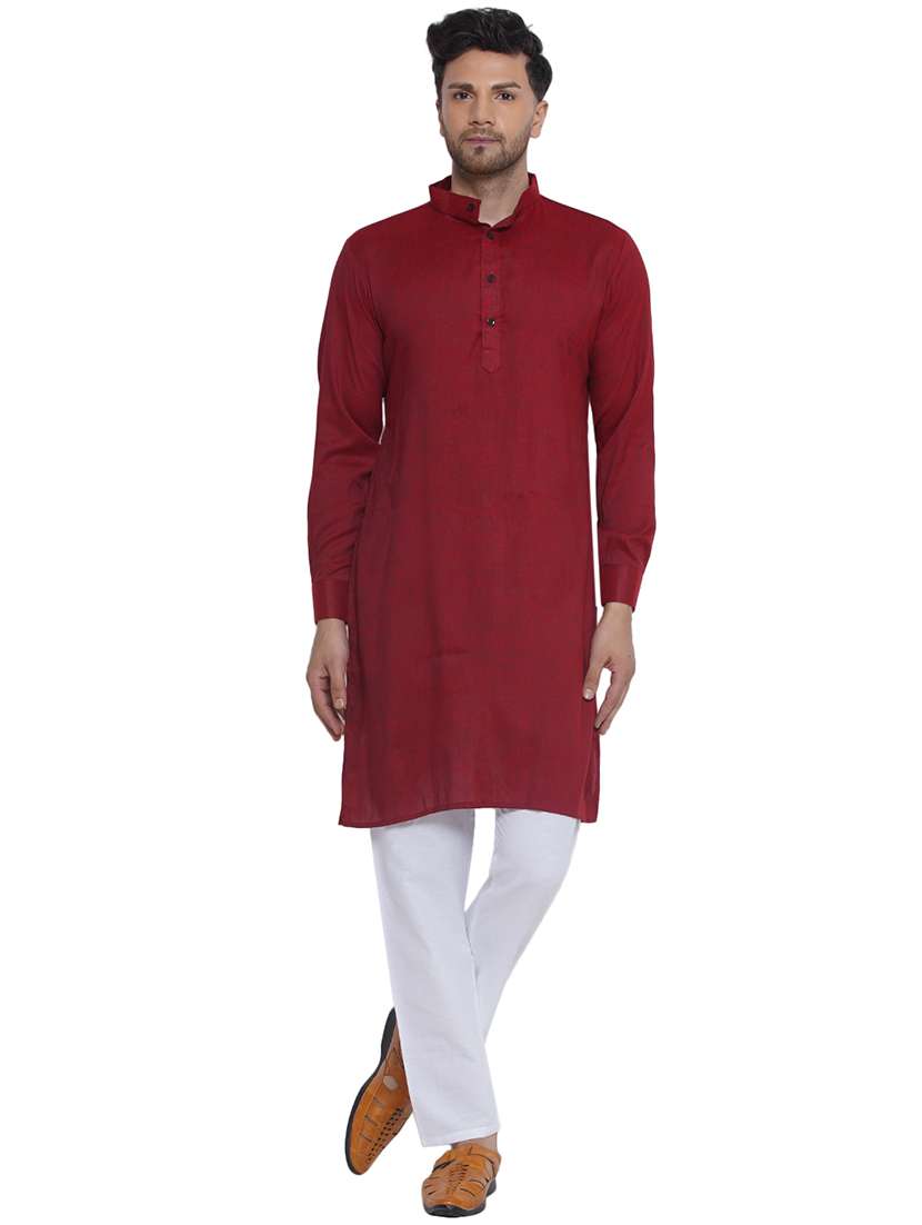 men solid mandarin neck kurta 
