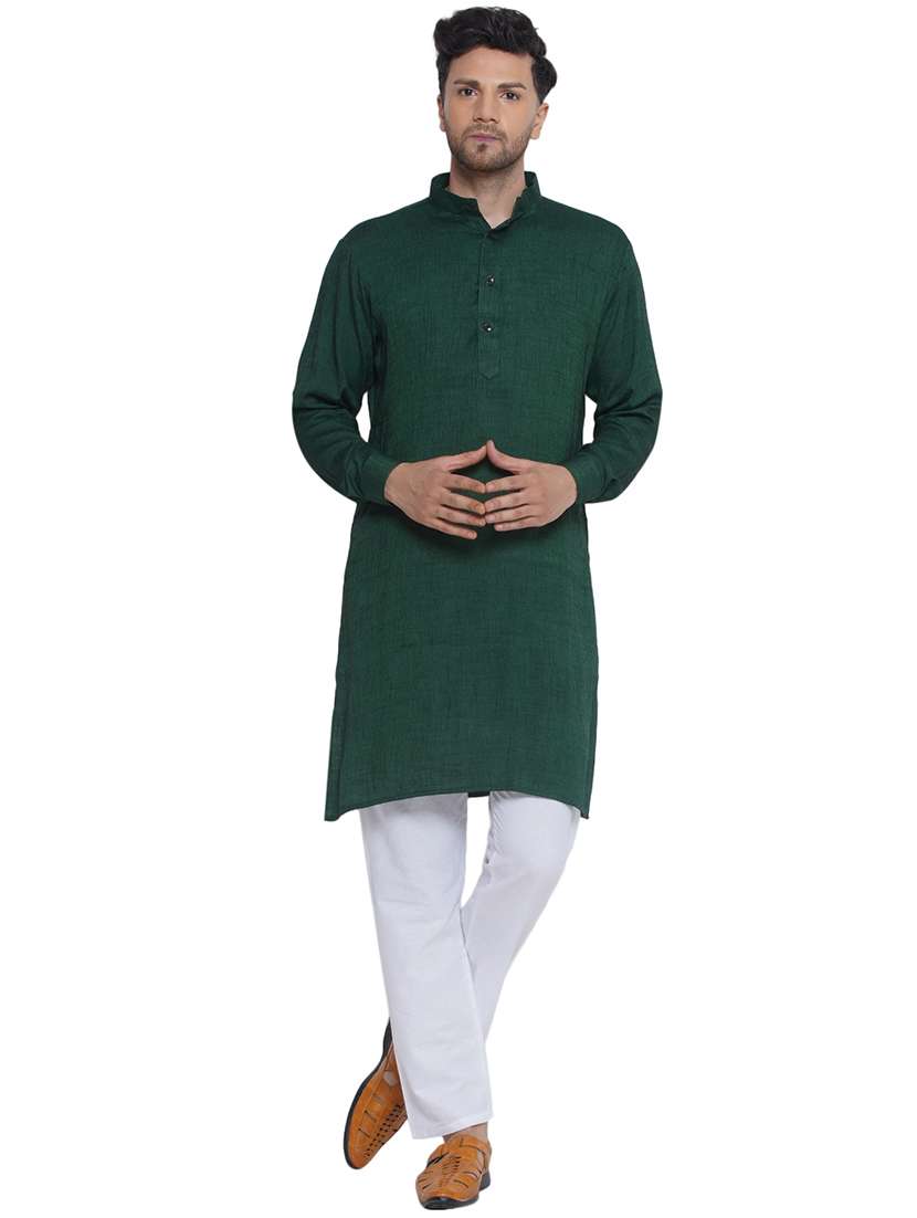 men solid mandarin neck kurta  - 21469331 -  Standard Image - 4