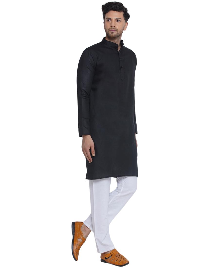 men solid mandarin neck kurta - 21469335 - Standard Image - 1