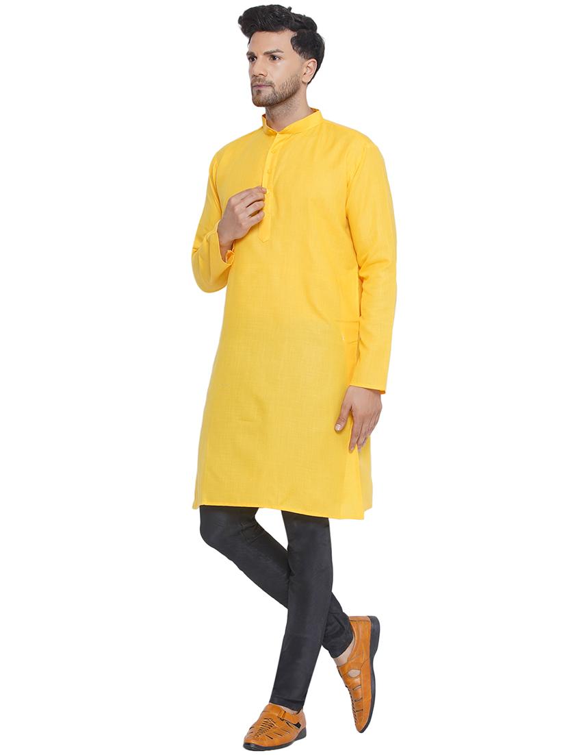 men solid mandarin neck kurta - 21469336 - Standard Image - 1