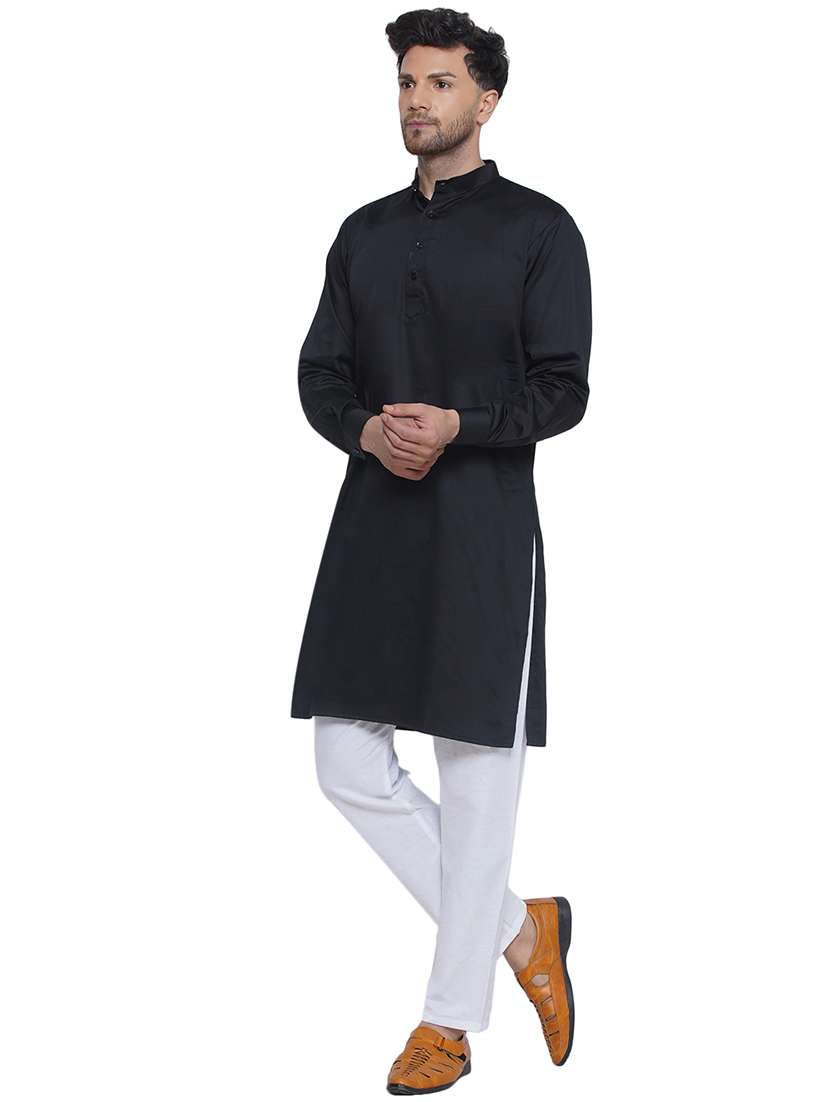 men solid mandarin neck long kurta  - 21469338 -  Standard Image - 1