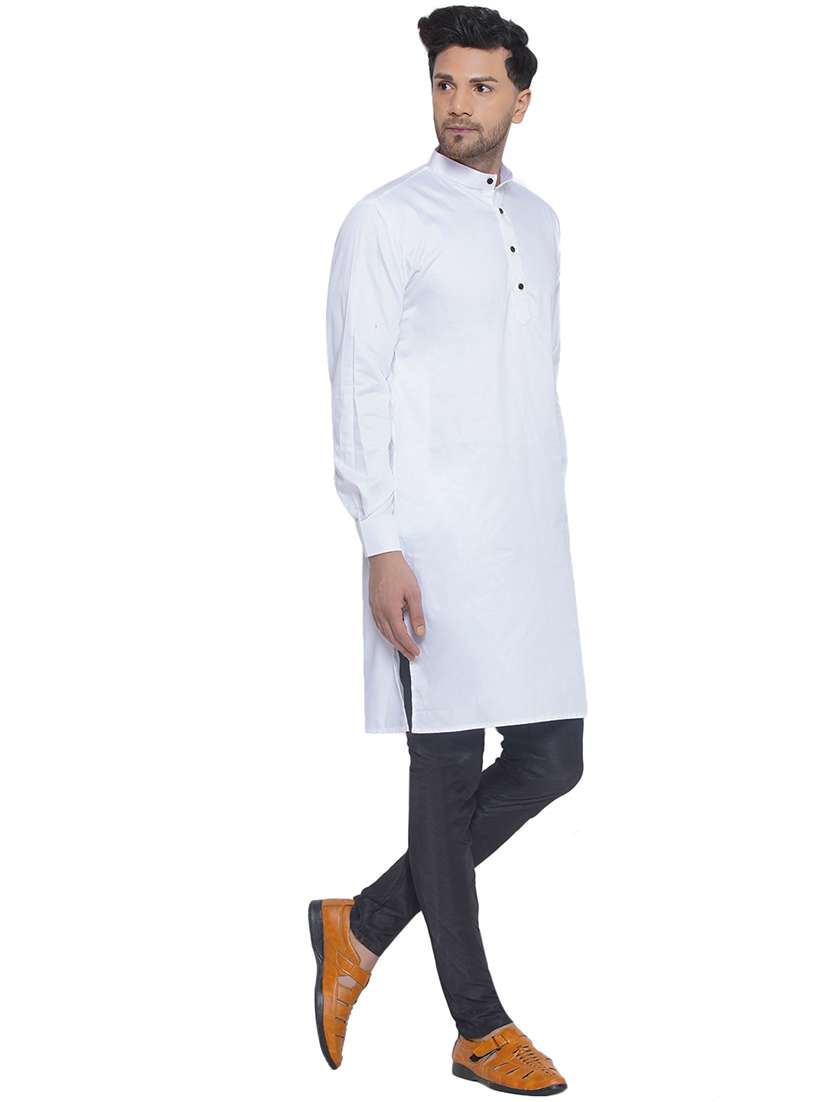 men solid mandarin neck long kurta  - 21469339 -  Standard Image - 1