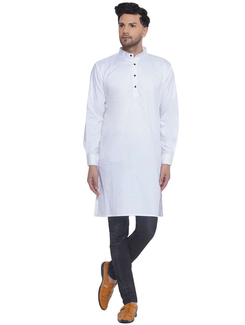 men solid mandarin neck long kurta  - 21469339 -  Standard Image - 4
