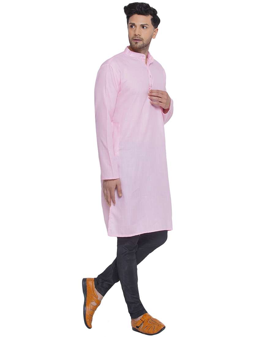 men solid mandarin neck long kurta  - 21469340 -  Standard Image - 1