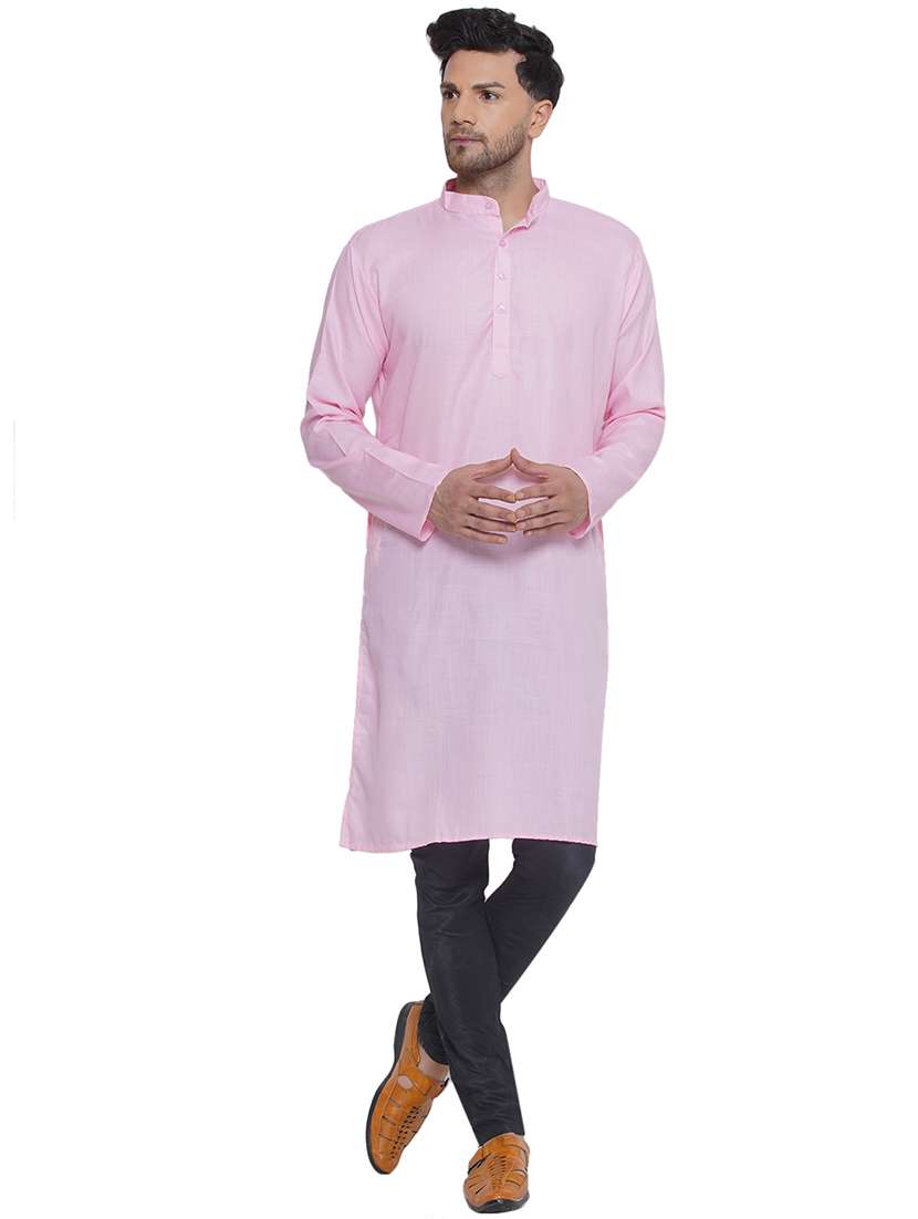 men solid mandarin neck long kurta  - 21469340 -  Standard Image - 4