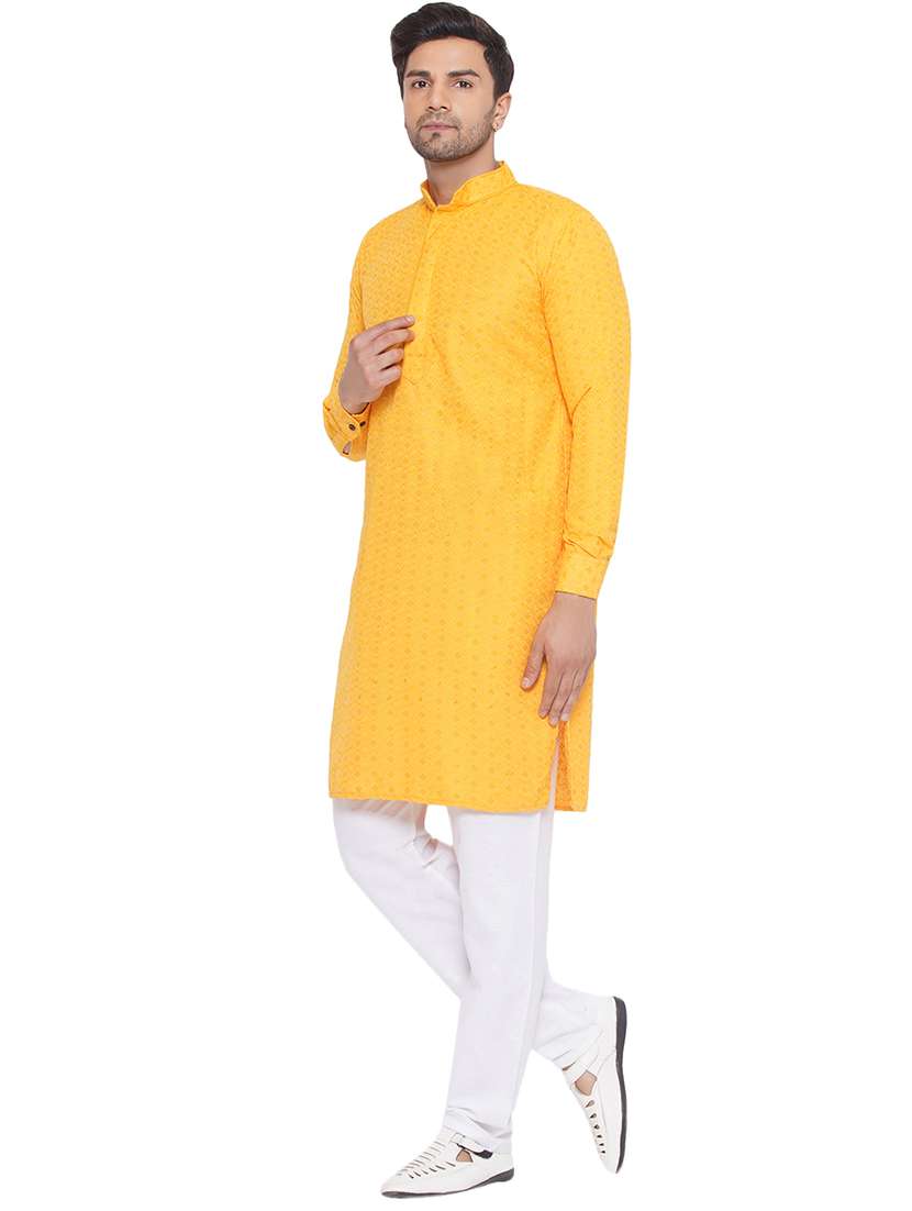 men embroidered mandarin neck long kurta  - 21469351 -  Standard Image - 1