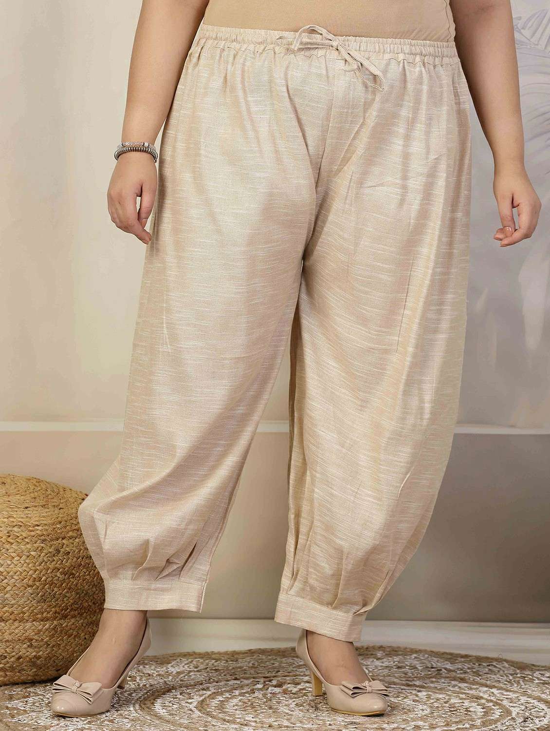 women beige solids salwar