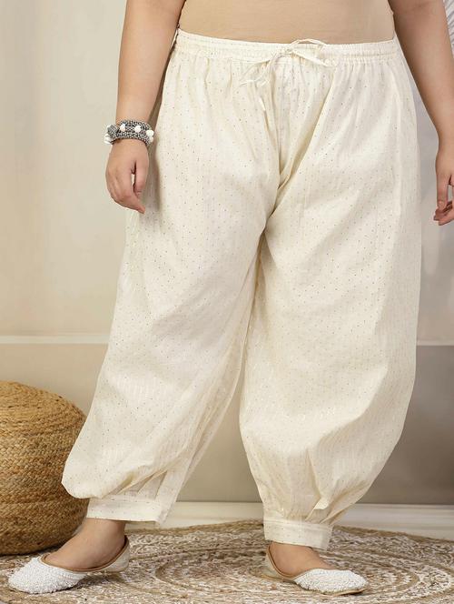 women off white cotton salwar - 21469497 -  Standard Image - 0