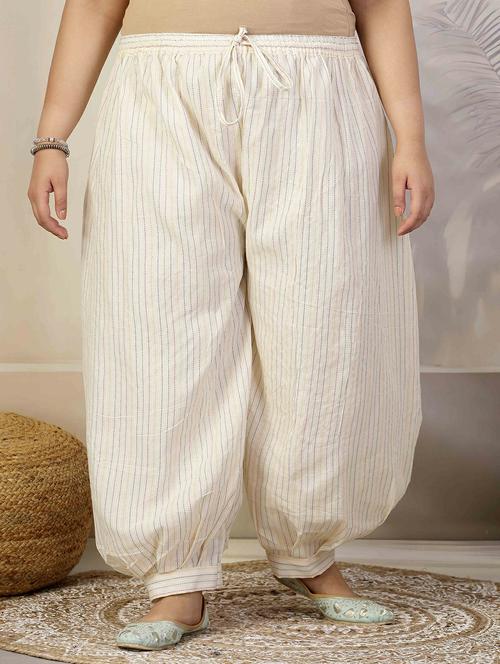 women off white cotton salwar - 21469499 -  Standard Image - 0