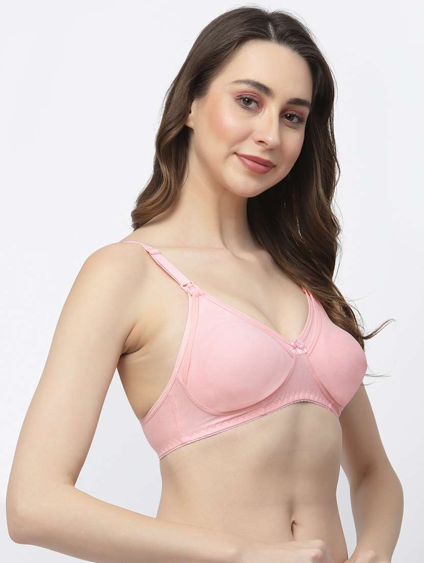 pink cotton blend regular bra - 21470831 -  Standard Image - 1