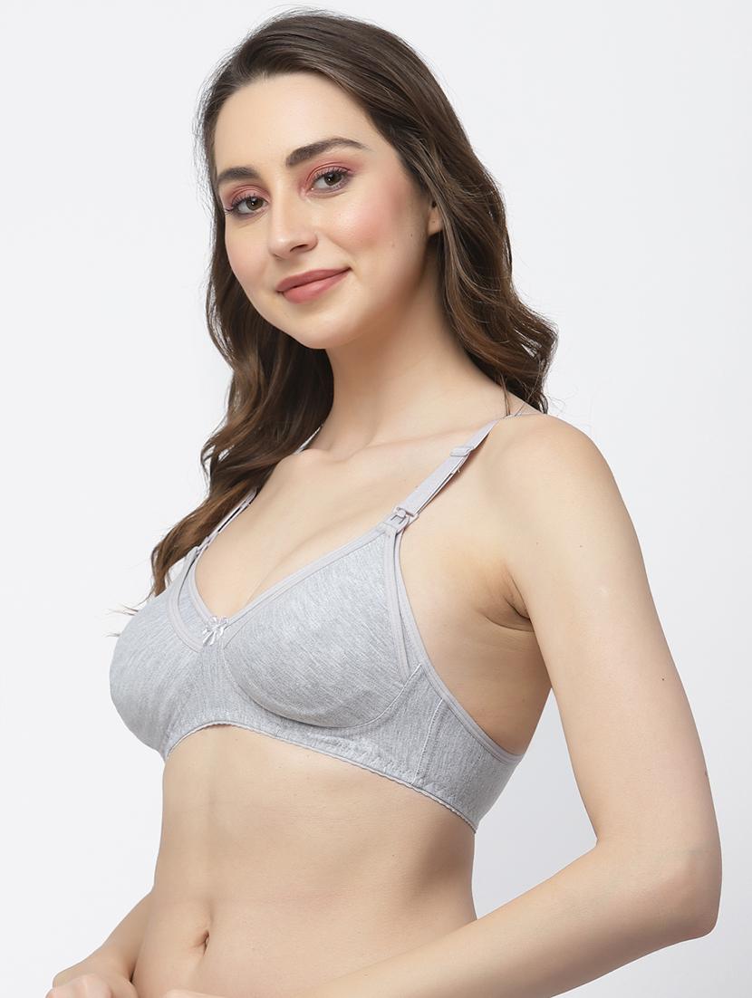 grey cotton blend regular bra - 21470839 -  Standard Image - 1