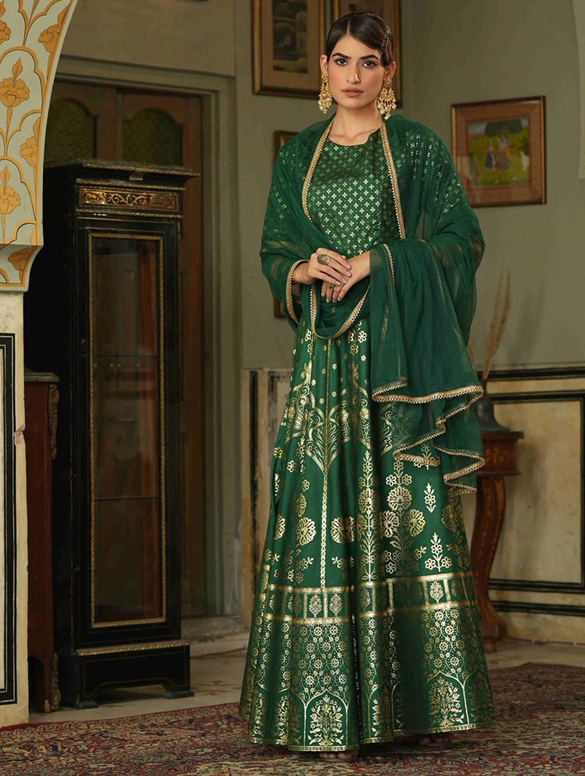 women green flared lehenga choli with dupatta - 21471205 - Standard Image - 1