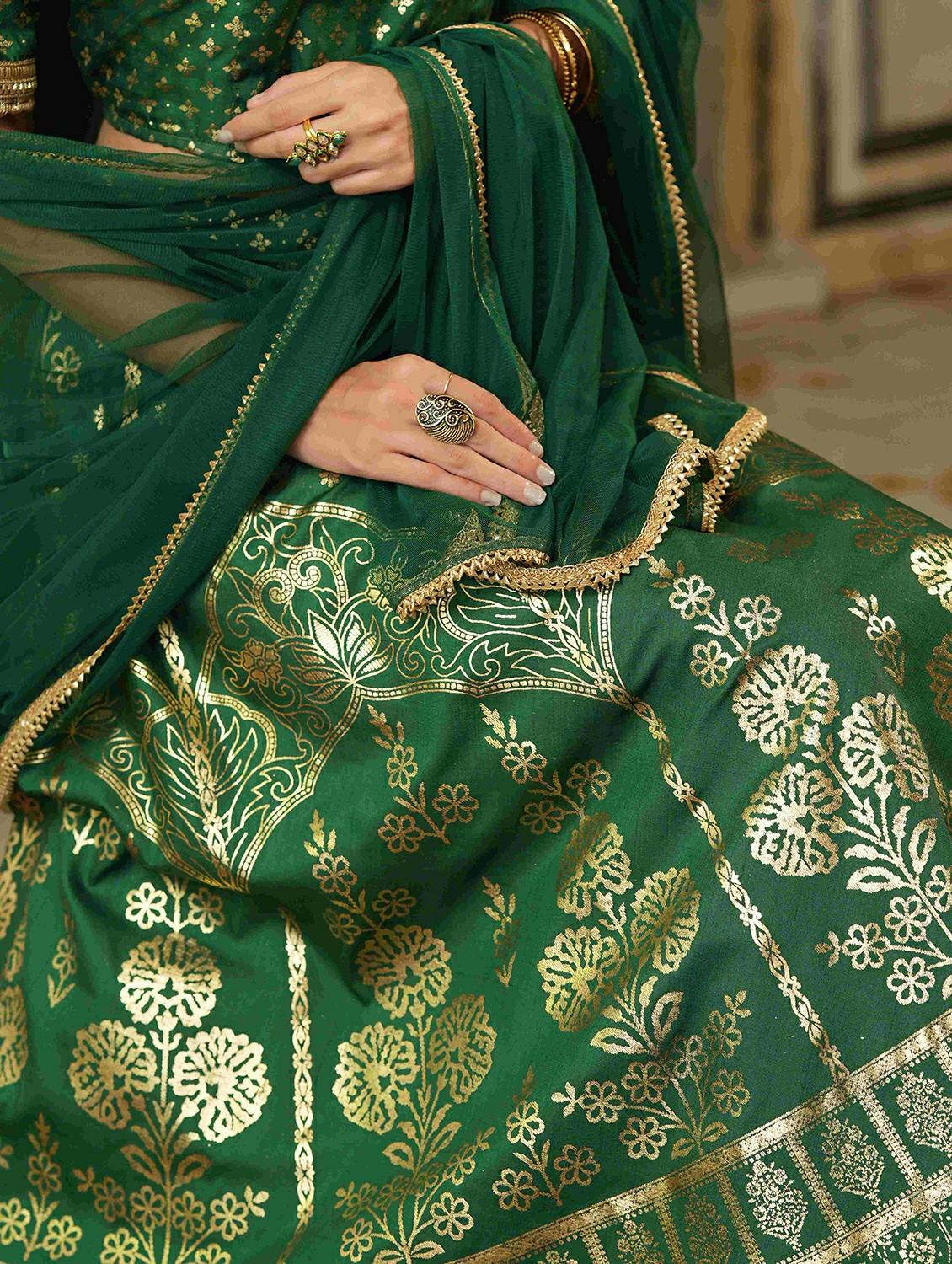women green flared lehenga choli with dupatta - 21471205 - Standard Image - 4
