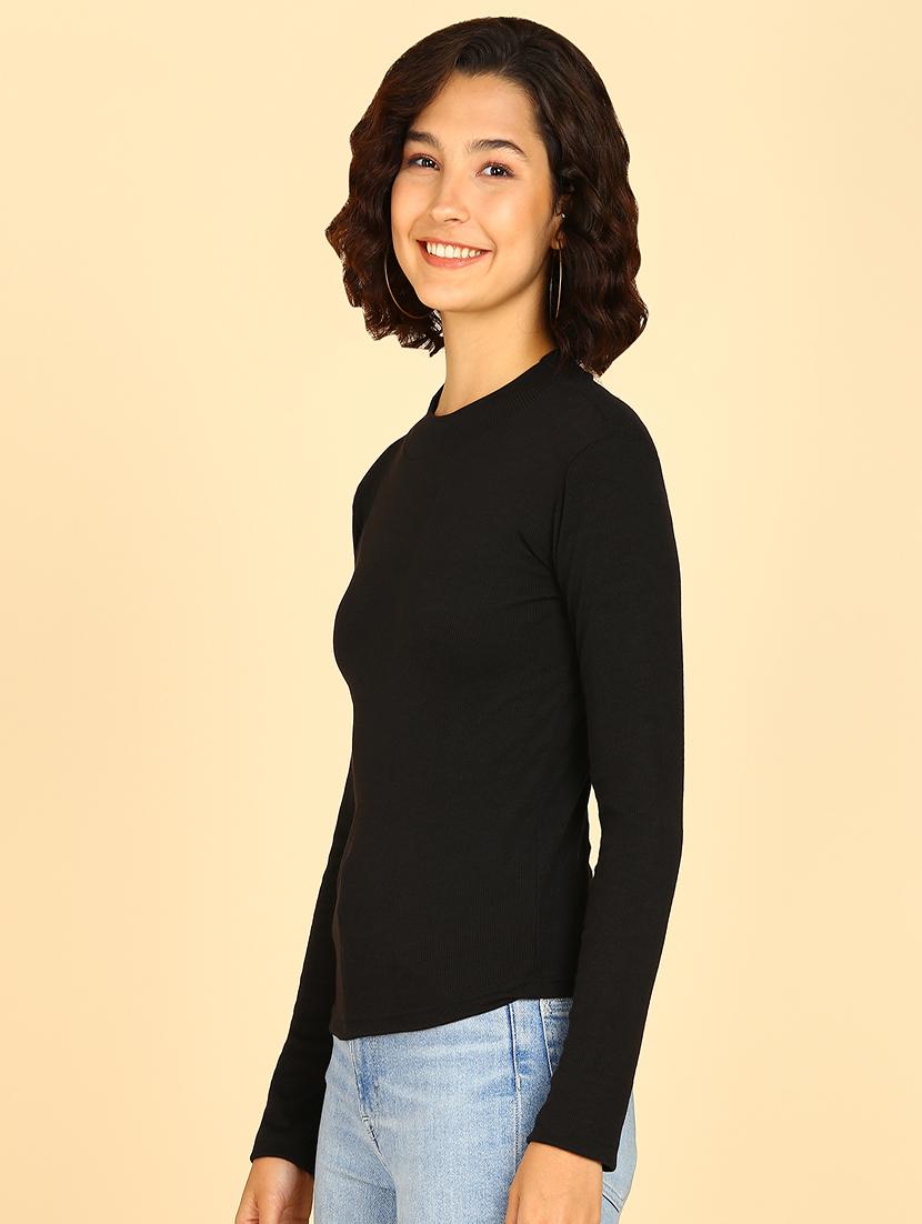 women black solids long sleeves top - 21472314 - Standard Image - 1