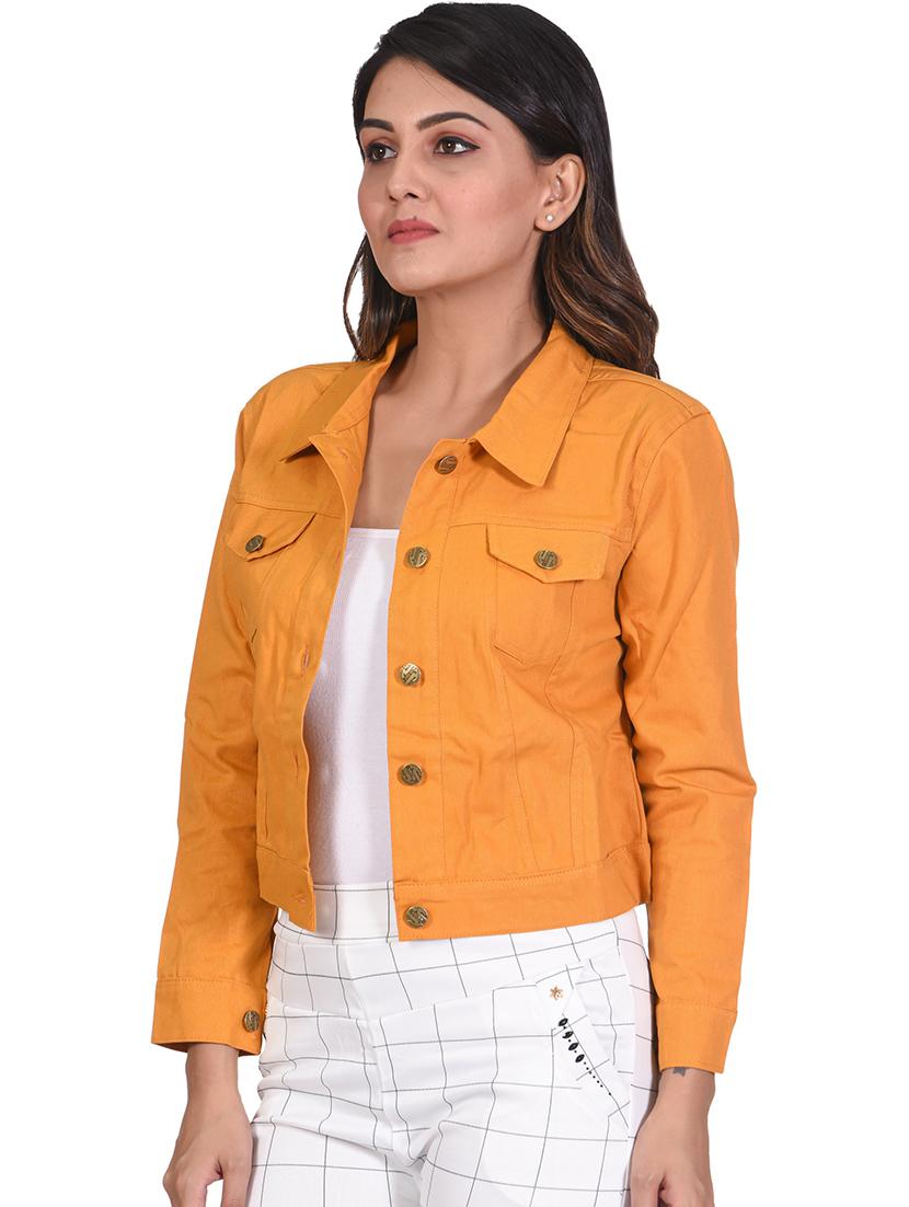 yellow denim jacket - 21473223 - Standard Image - 1