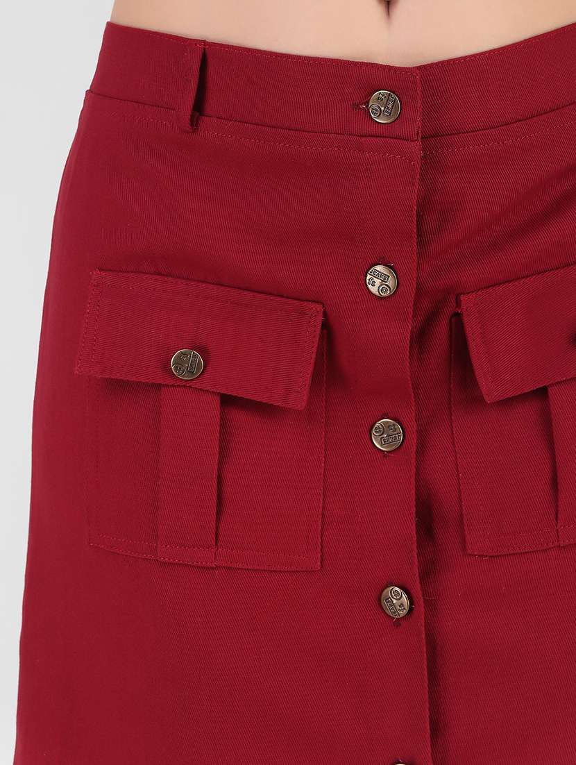 women mid-rise solid a-line skirt - 21473427 - Standard Image - 4