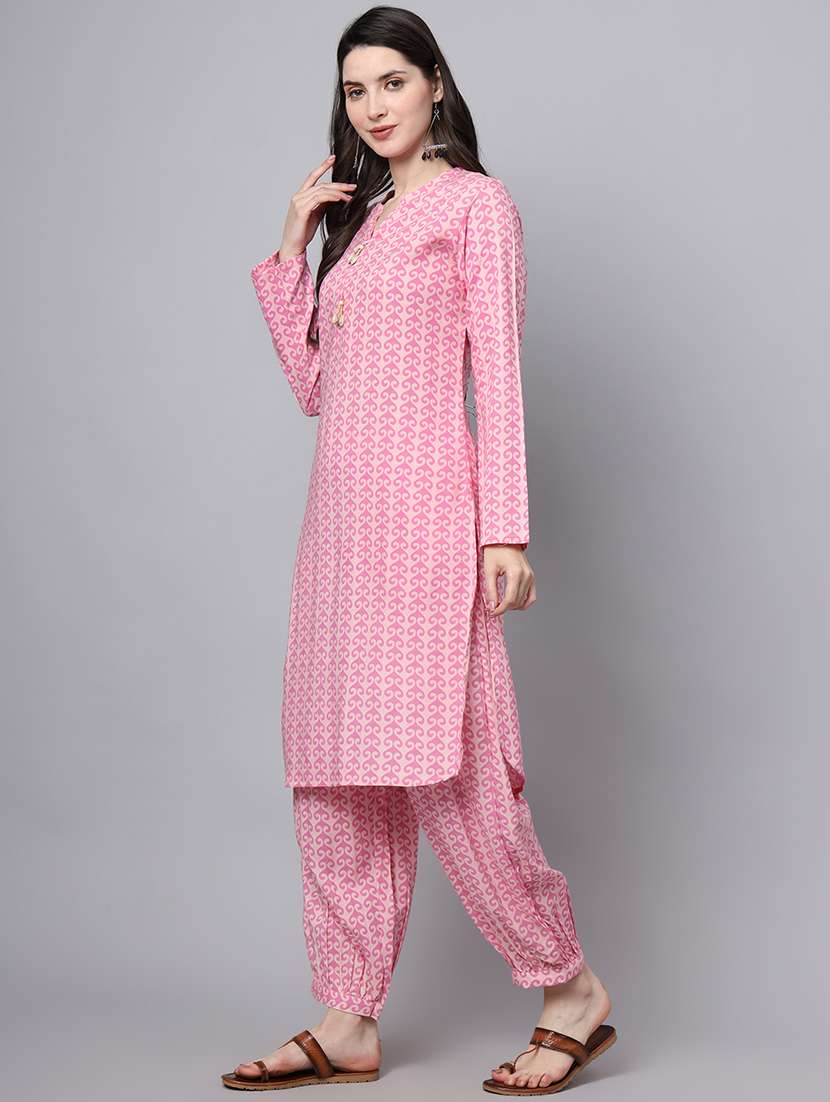 women pink printed co-ord set - 21473452 -  Standard Image - 1