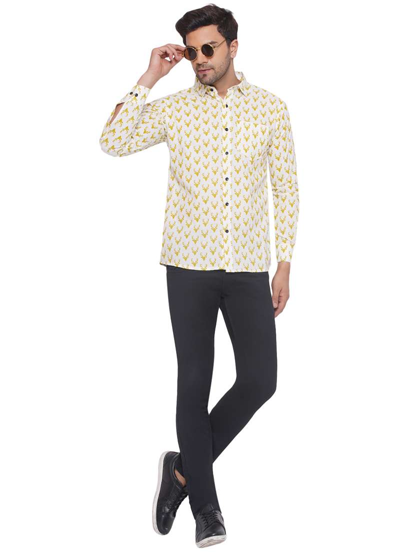 men printed long sleeve cotton casual shirt - 21473547 - Standard Image - 4