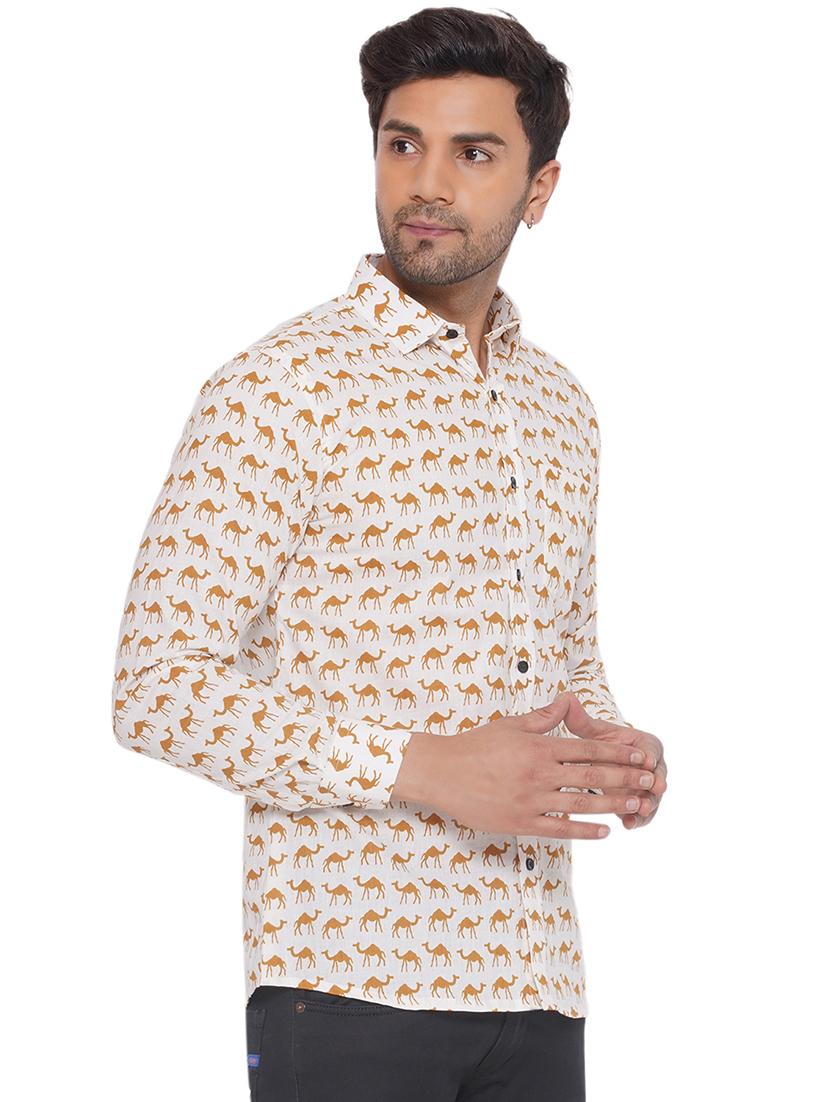 men printed long sleeve cotton casual shirt - 21473548 - Standard Image - 1