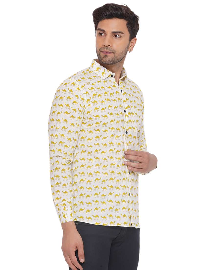 men printed long sleeve cotton casual shirt - 21473550 -  Standard Image - 1