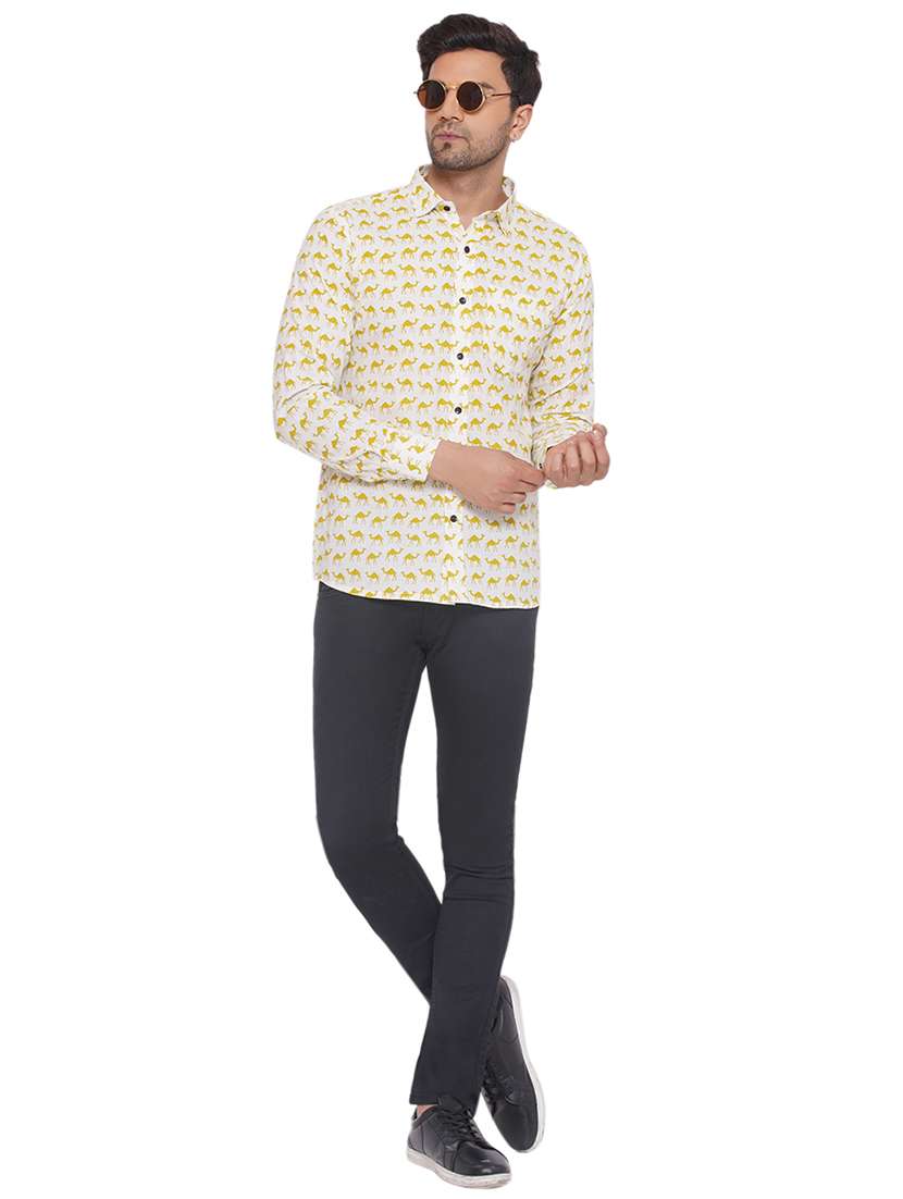 men printed long sleeve cotton casual shirt - 21473550 -  Standard Image - 4
